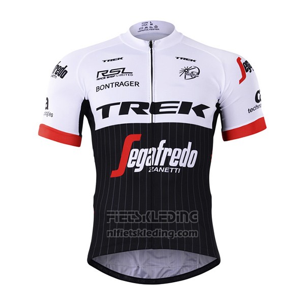 2017 Fietskleding Trek Segafredo Zwart en Wit Korte Mouwen en Koersbroek